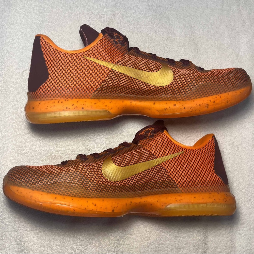 Nike Kobe 10 “Silk” - 705317-676 Men’s 13 Merlot/ Gold Villain Red Total Orange